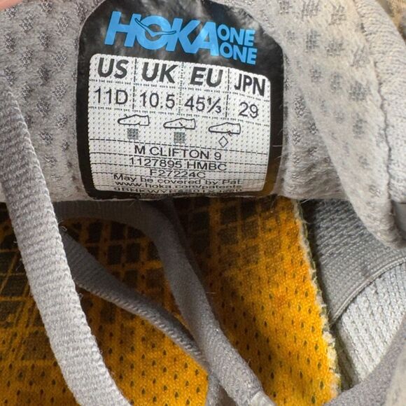 HOKA ONE ONE CLIFTON 9 - Men’s Running Shoes - SIZE 11D - Picture 9 of 9